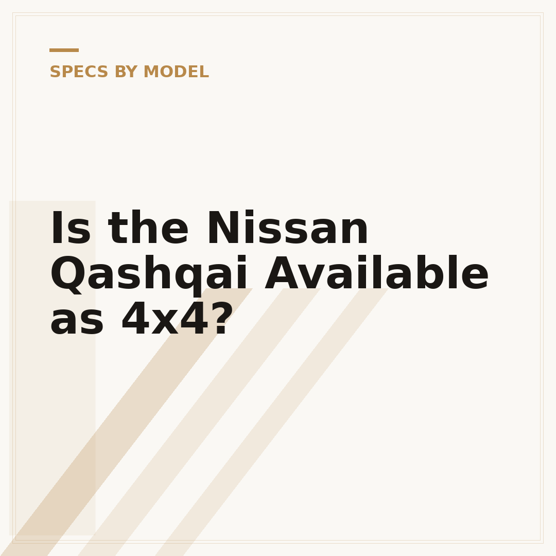 Is the Nissan Qashqai Available as 4x4?