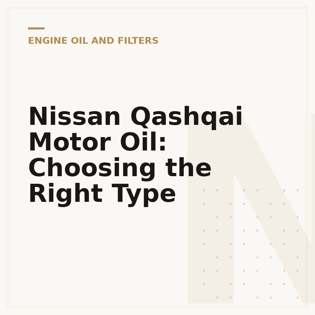Nissan Qashqai Motor Oil: Choosing the Right Type