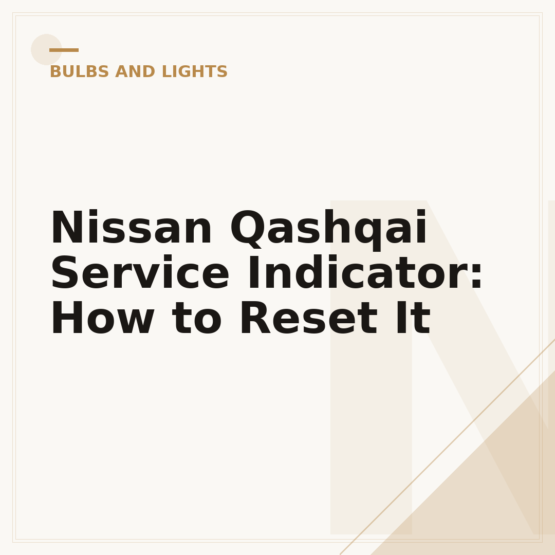 Nissan Qashqai Service Indicator: How to Reset It