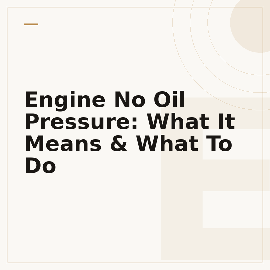 Engine No Oil Pressure: What It Means & What To Do