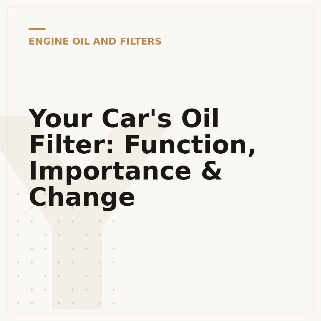 Your Car's Oil Filter: Function, Importance & Change