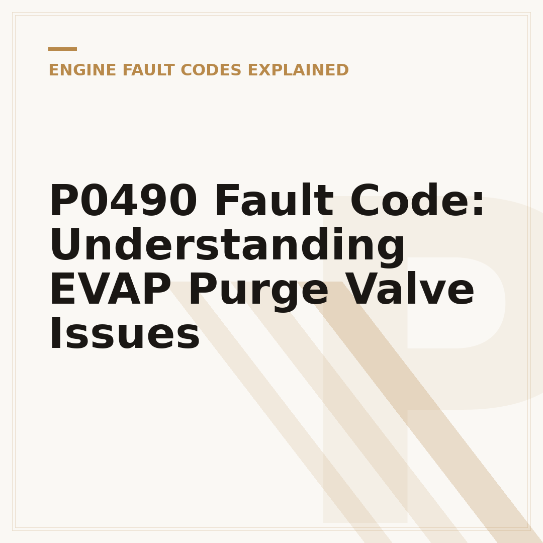 P0490 Fault Code: Understanding EVAP Purge Valve Issues