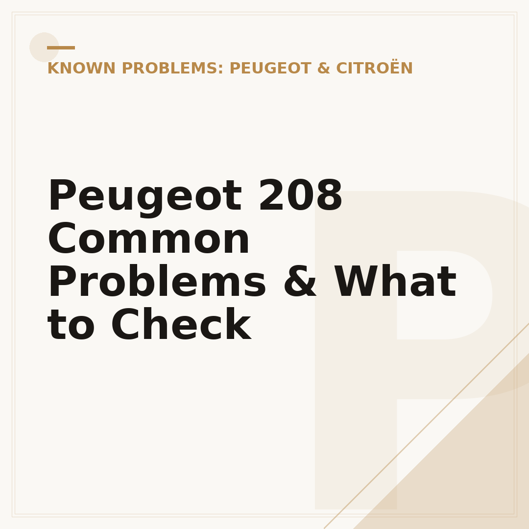 Peugeot 208 Common Problems & What to Check