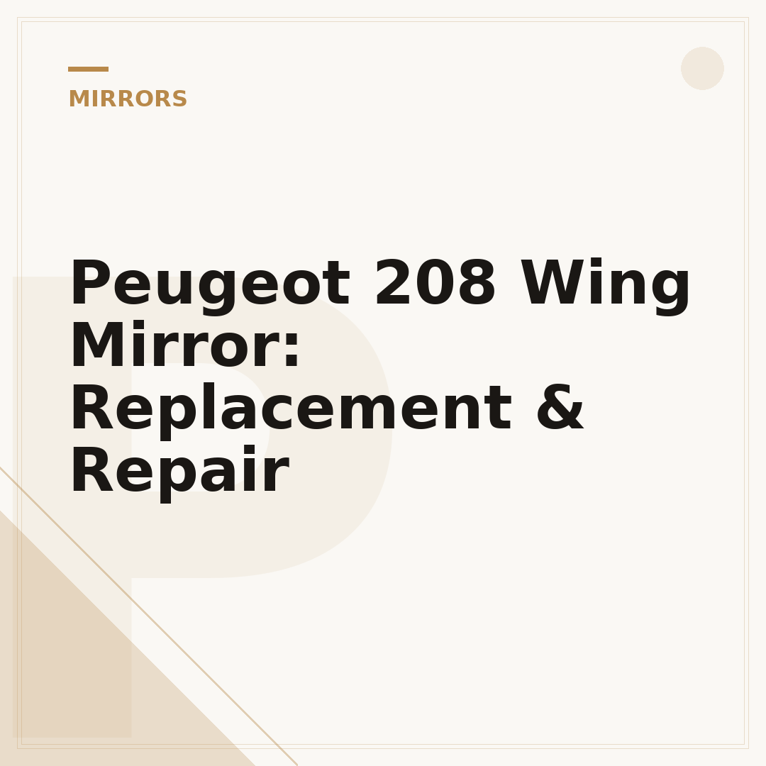 Peugeot 208 Wing Mirror: Replacement & Repair