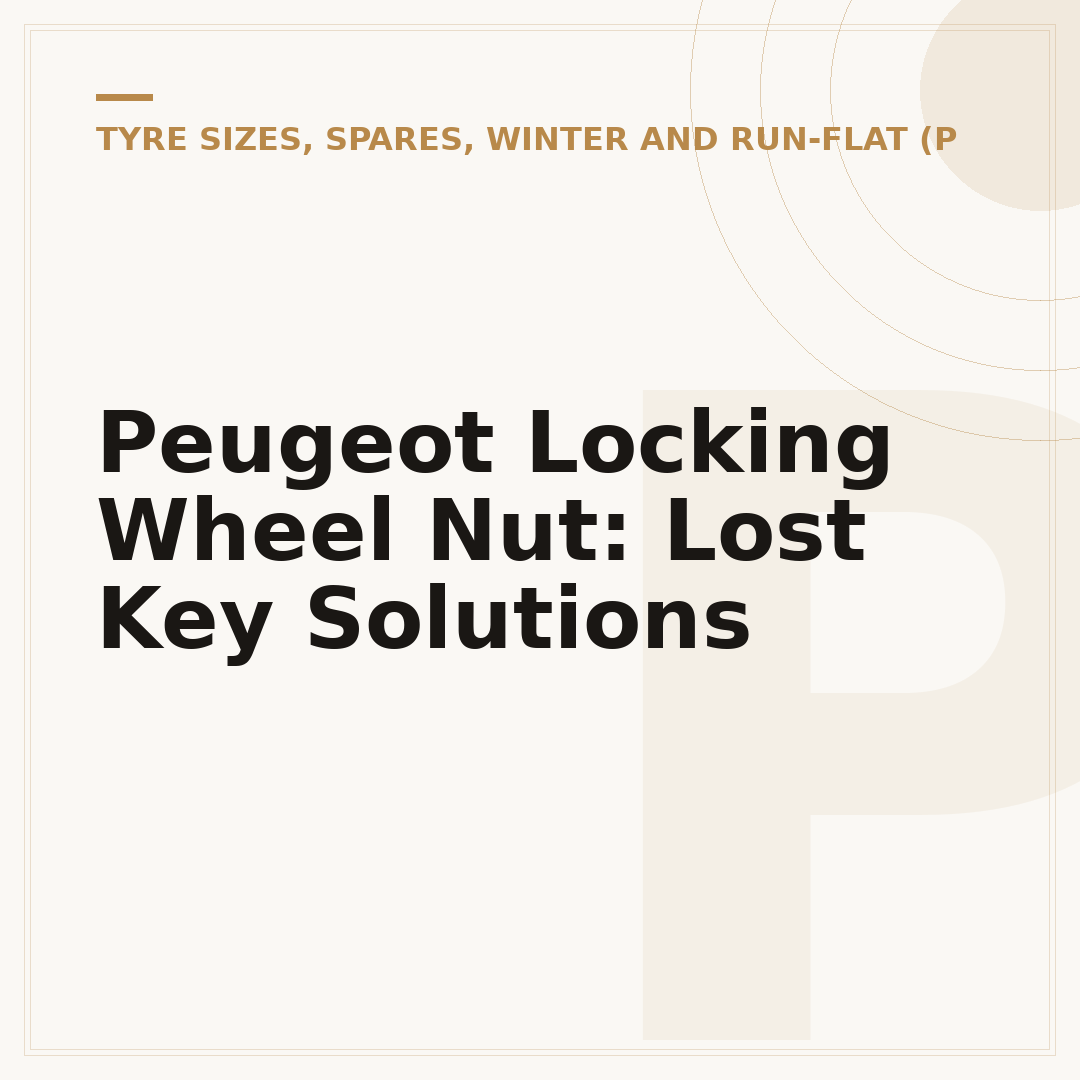 Peugeot Locking Wheel Nut: Lost Key Solutions