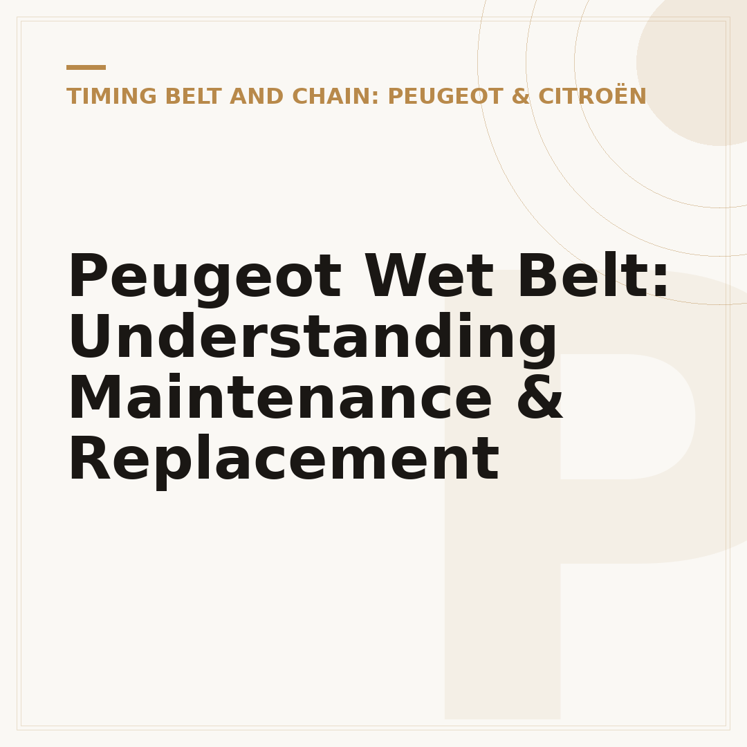 Peugeot Wet Belt: Understanding Maintenance & Replacement