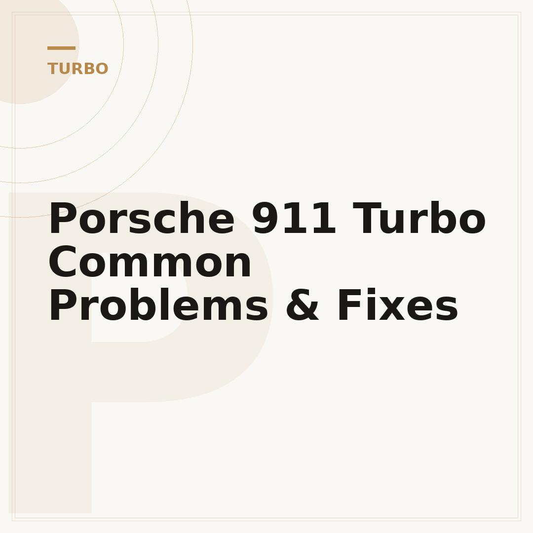 Porsche 911 Turbo Common Problems & Fixes