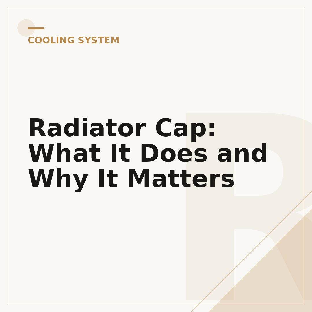 Radiator Cap: What It Does and Why It Matters