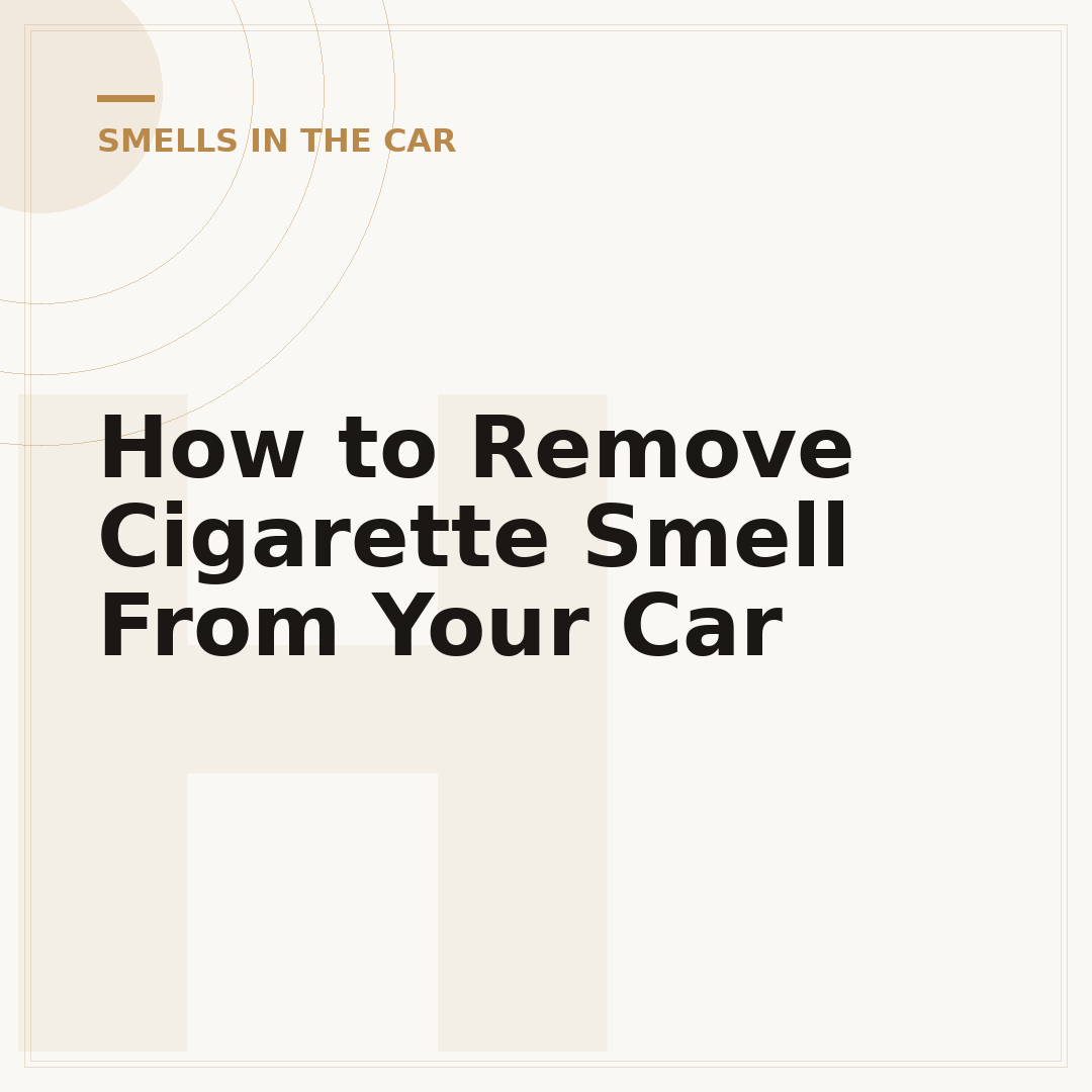 How to Remove Cigarette Smell From Your Car