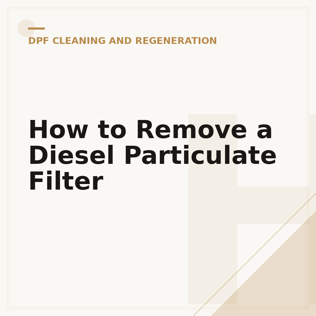 How to Remove a Diesel Particulate Filter