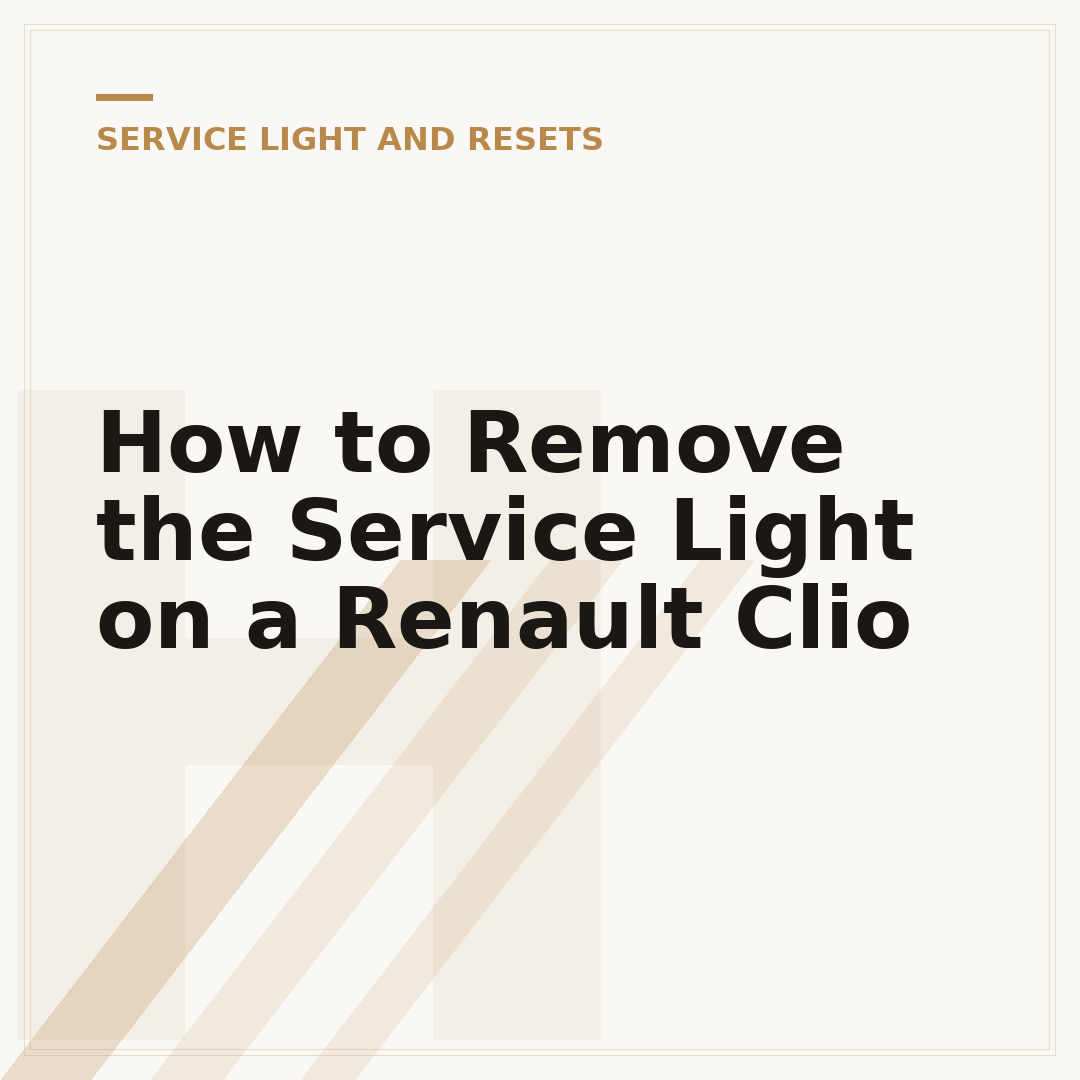 How to Remove the Service Light on a Renault Clio