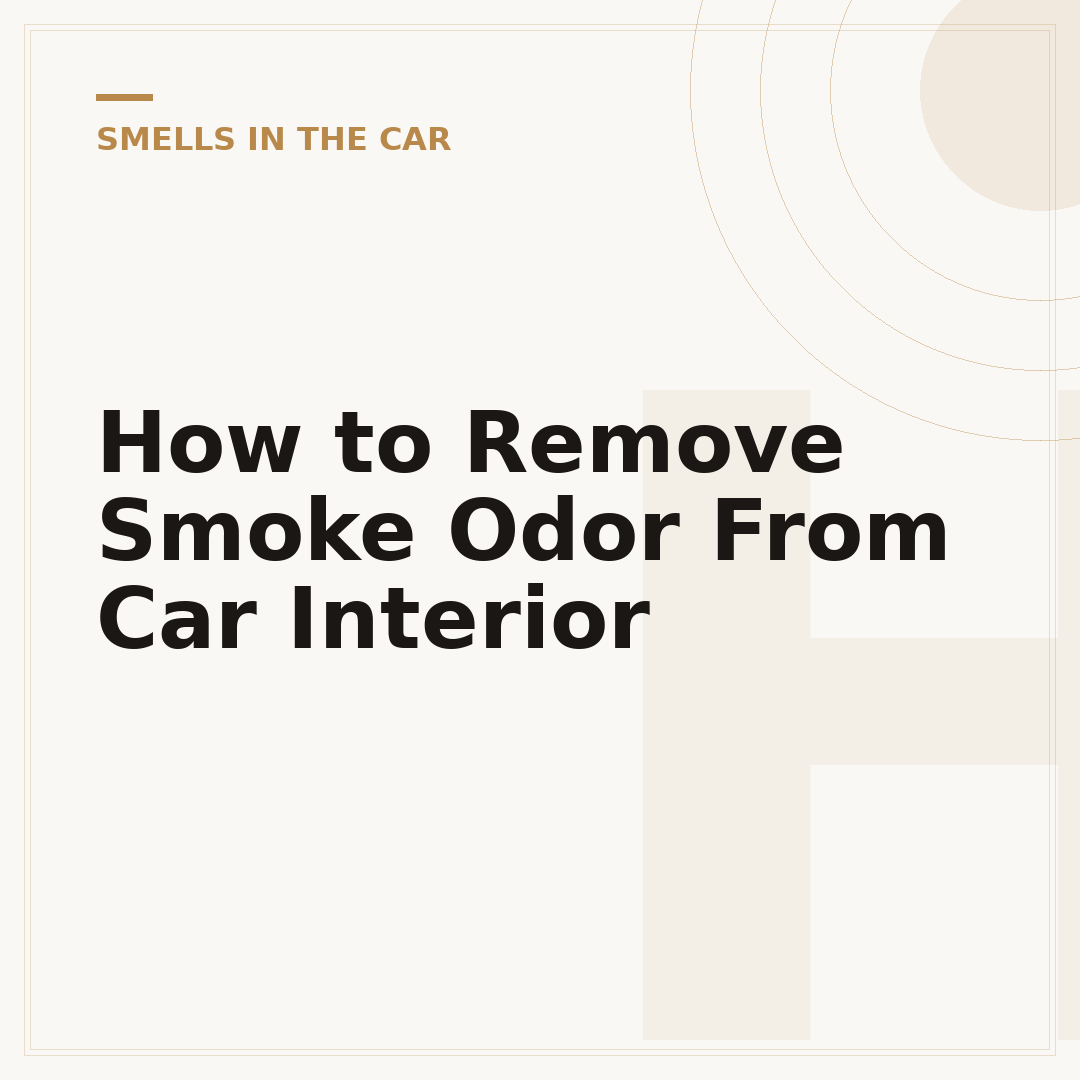 How to Remove Smoke Odor From Car Interior