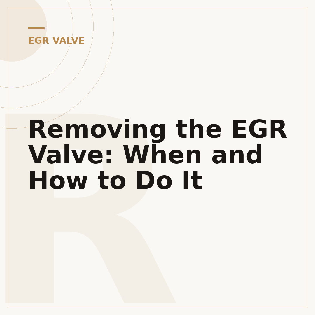Removing the EGR Valve: When and How to Do It