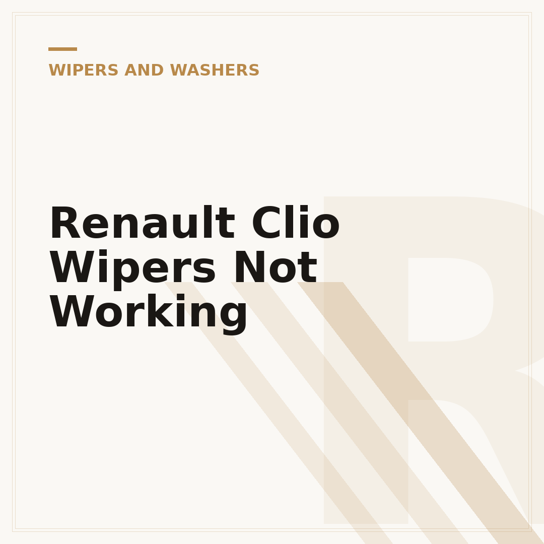 Renault Clio Wipers Not Working