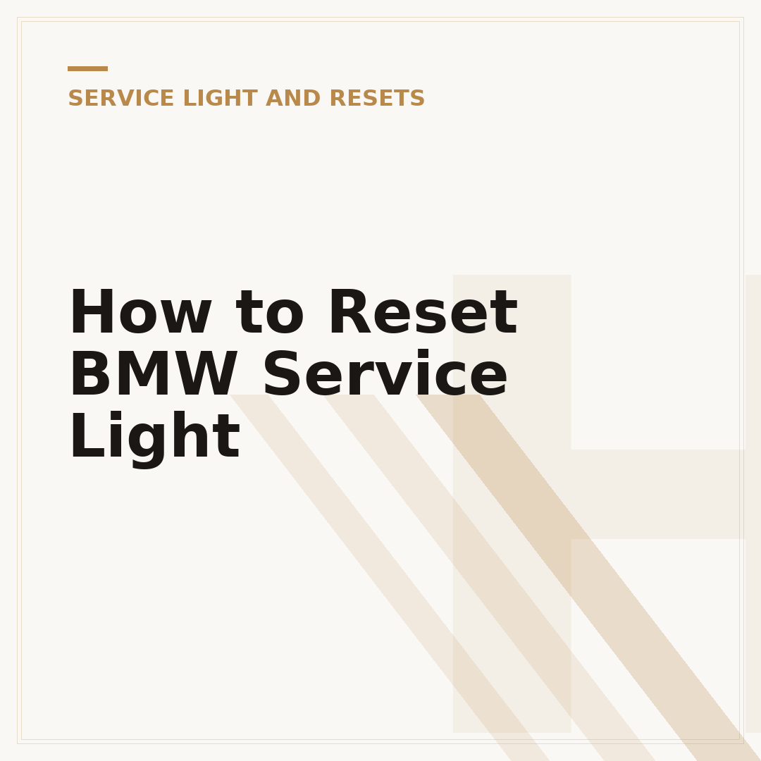 How to Reset BMW Service Light