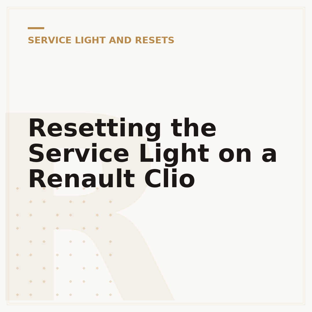 Resetting the Service Light on a Renault Clio