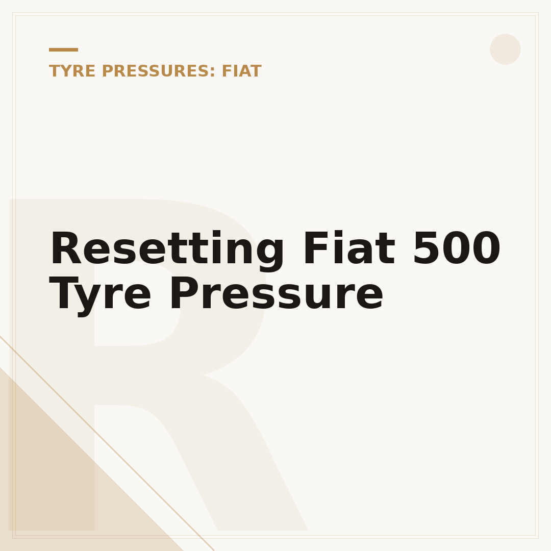 Resetting Fiat 500 Tyre Pressure