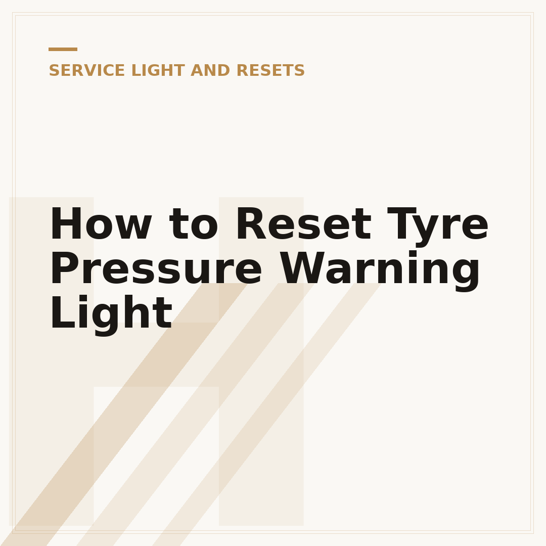 How to Reset Tyre Pressure Warning Light