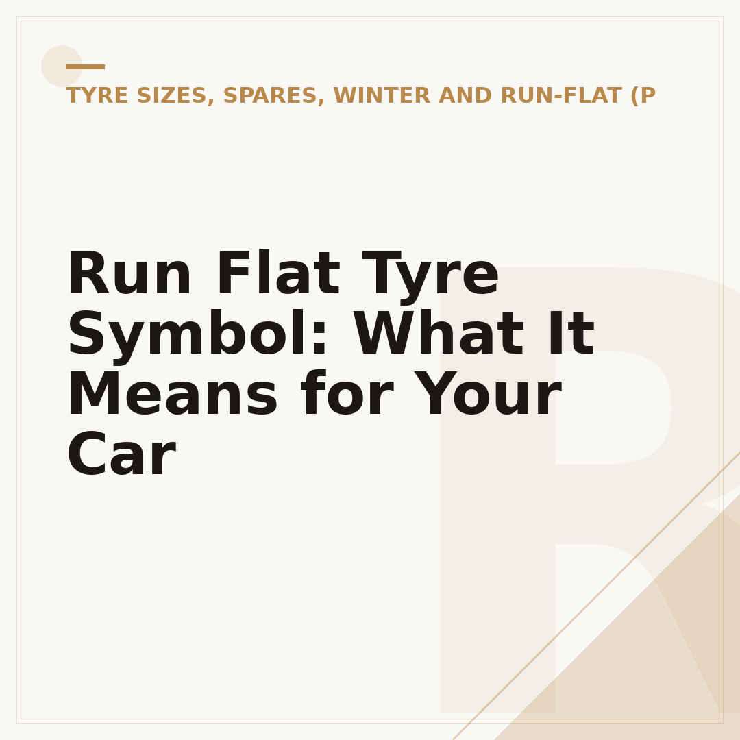 Run Flat Tyre Symbol: What It Means for Your Car