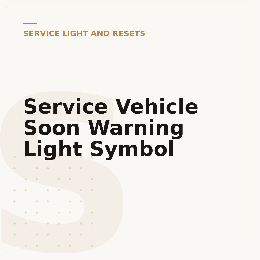 Service Vehicle Soon Warning Light Symbol