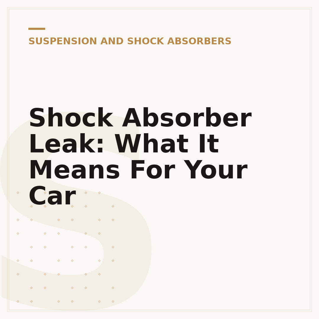 Shock Absorber Leak: What It Means For Your Car