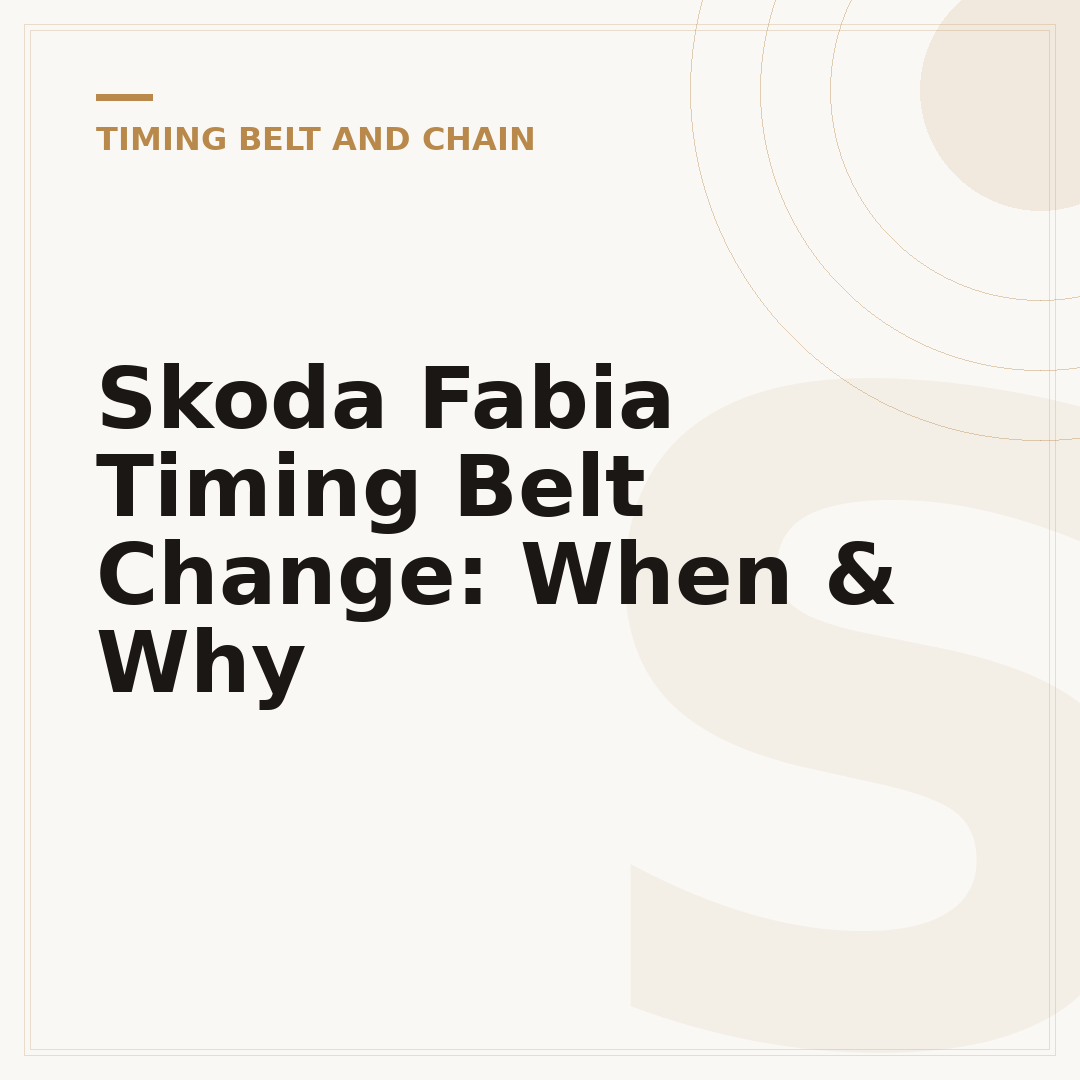 Skoda Fabia Timing Belt Change: When & Why