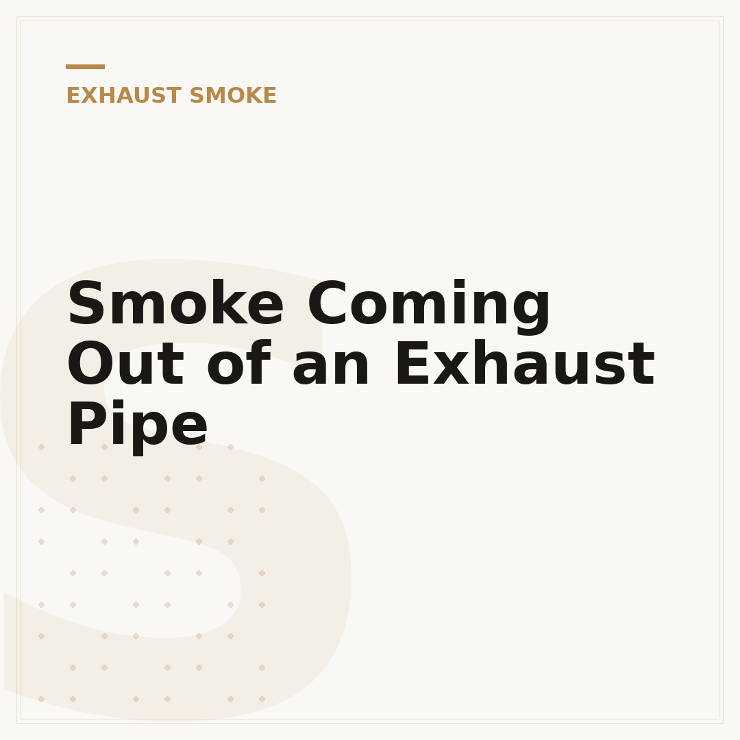 Smoke Coming Out of an Exhaust Pipe