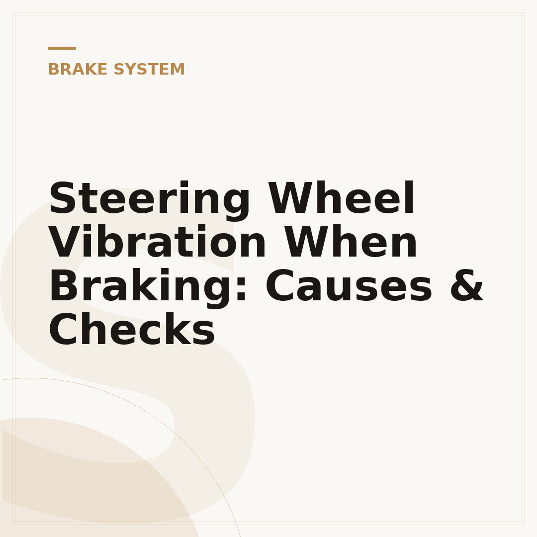 Steering Wheel Vibration When Braking: Causes & Checks