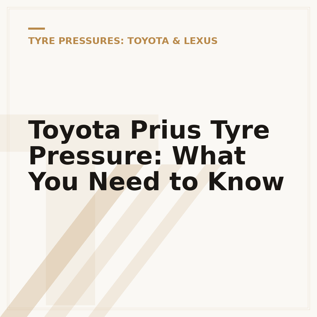 Toyota Prius Tyre Pressure: What You Need to Know