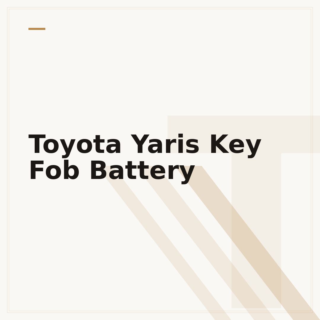 Toyota Yaris Key Fob Battery