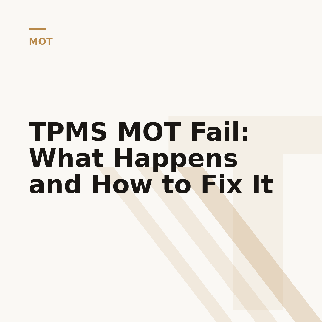 TPMS MOT Fail: What Happens and How to Fix It