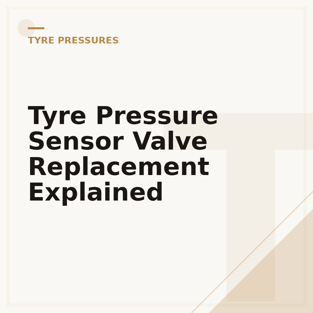 Tyre Pressure Sensor Valve Replacement Explained