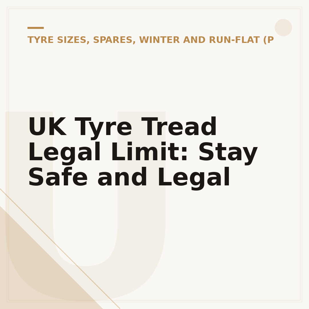 UK Tyre Tread Legal Limit: Stay Safe and Legal