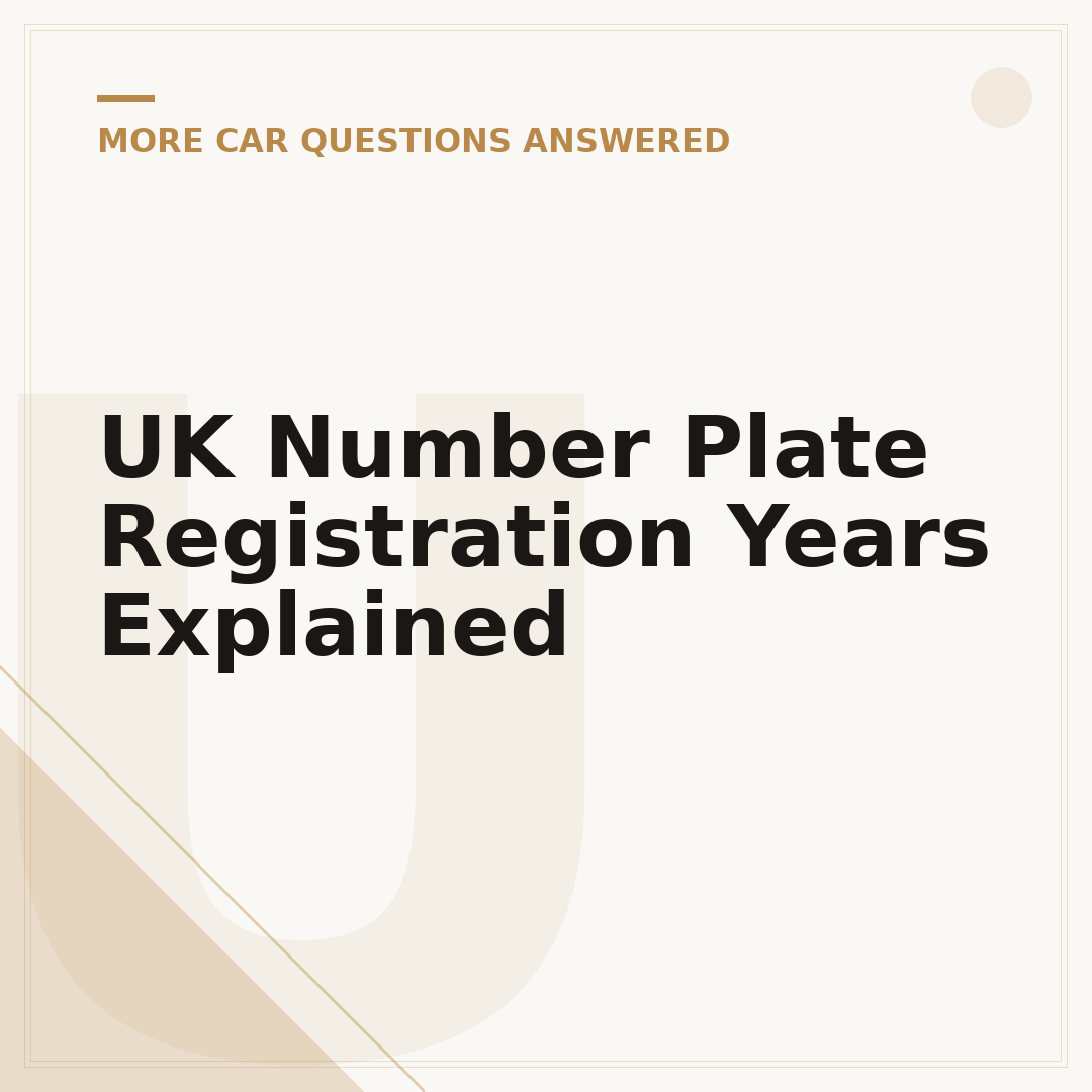 UK Number Plate Registration Years Explained