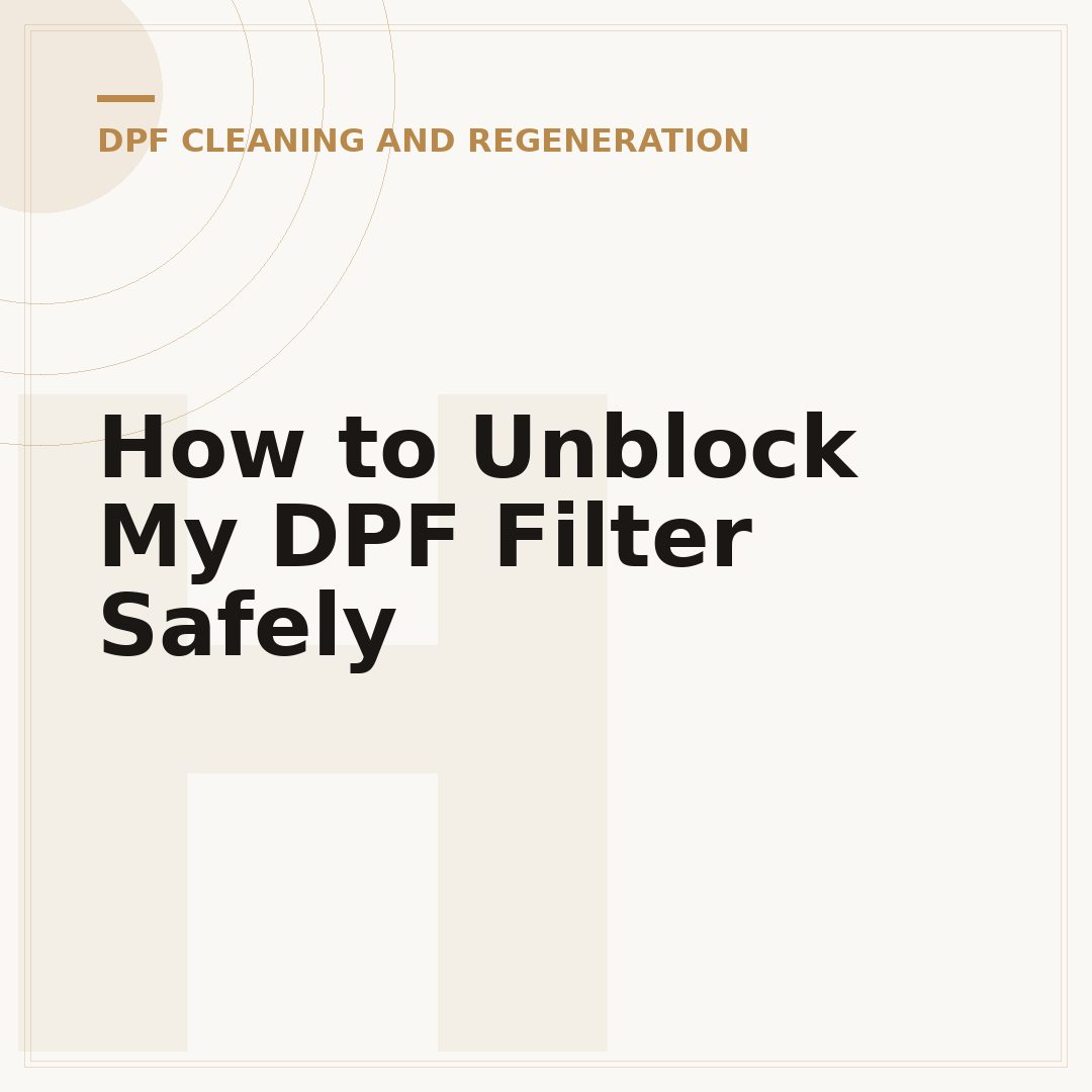 How to Unblock My DPF Filter Safely