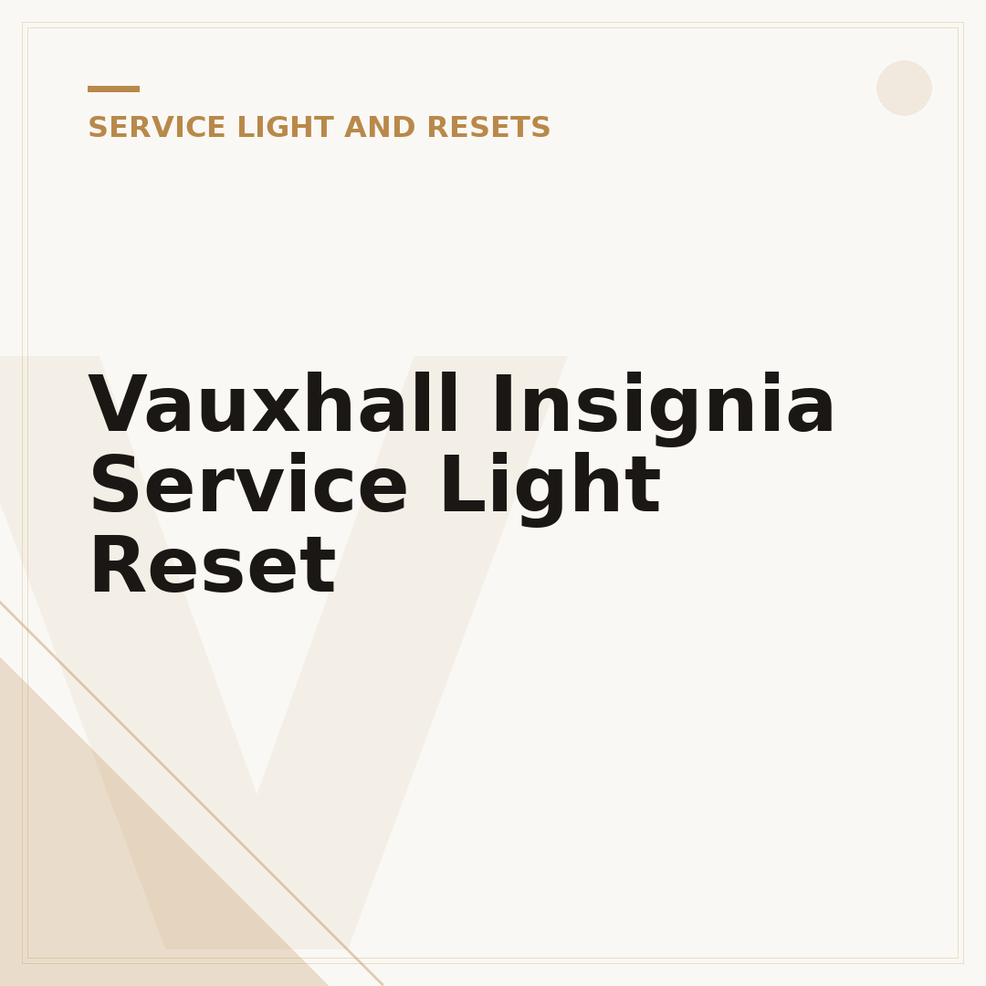 Vauxhall Insignia Service Light Reset