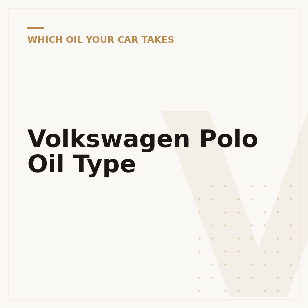 Volkswagen Polo Oil Type