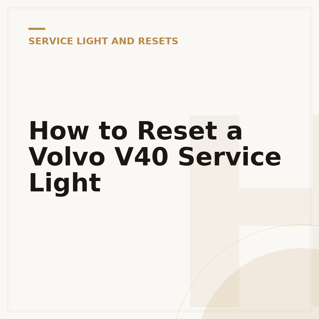 How to Reset a Volvo V40 Service Light