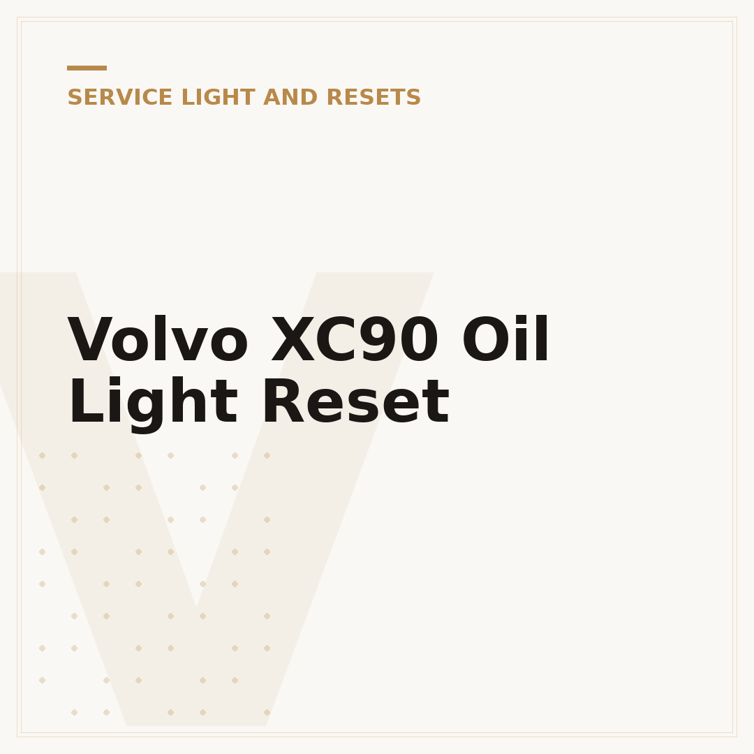 Volvo XC90 Oil Light Reset