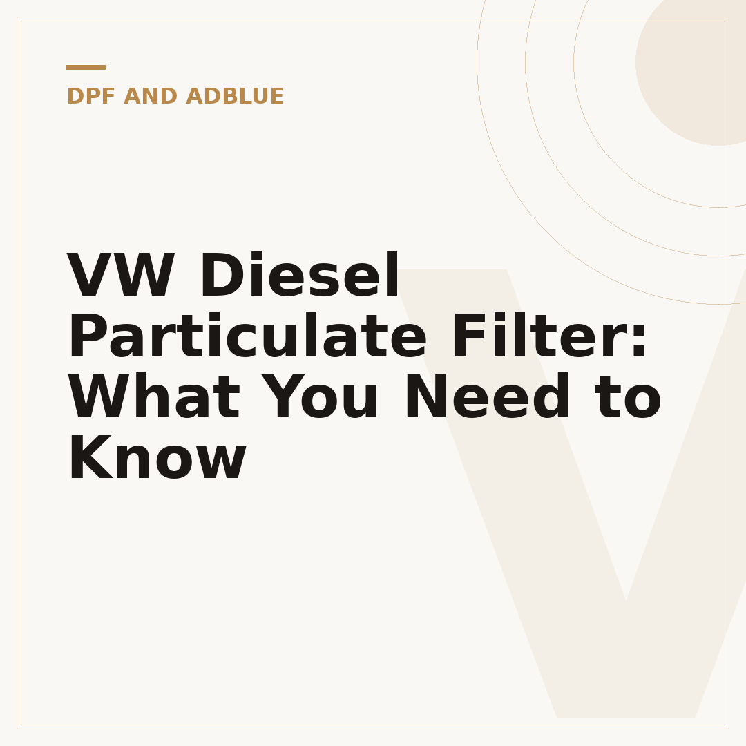 VW Diesel Particulate Filter: What You Need to Know