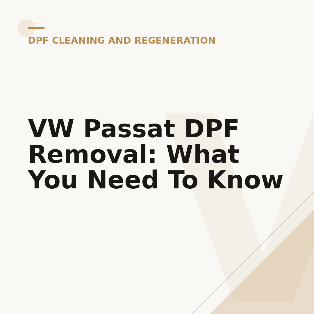 VW Passat DPF Removal: What You Need To Know