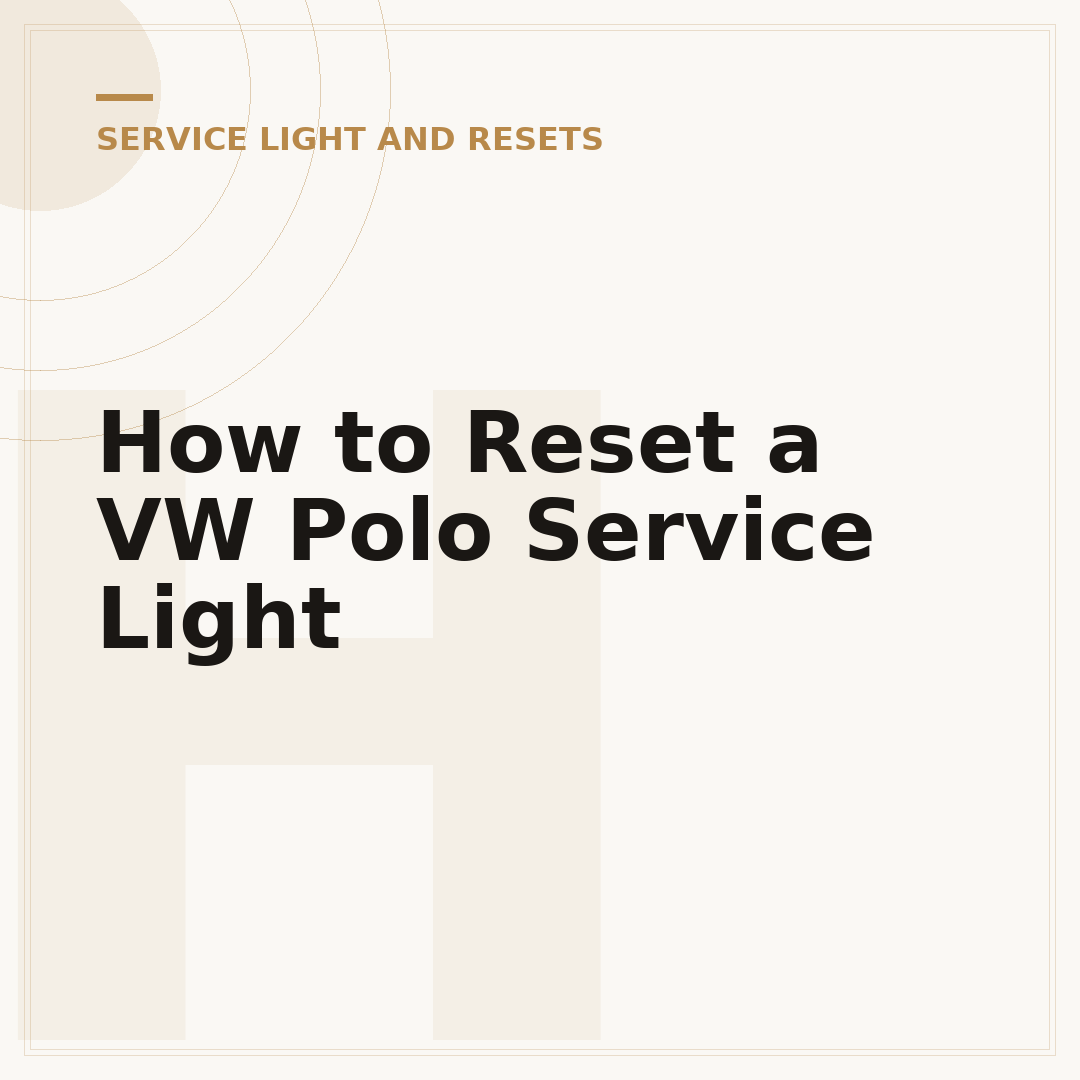 How to Reset a VW Polo Service Light