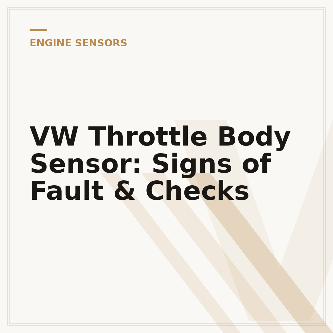 VW Throttle Body Sensor: Signs of Fault & Checks