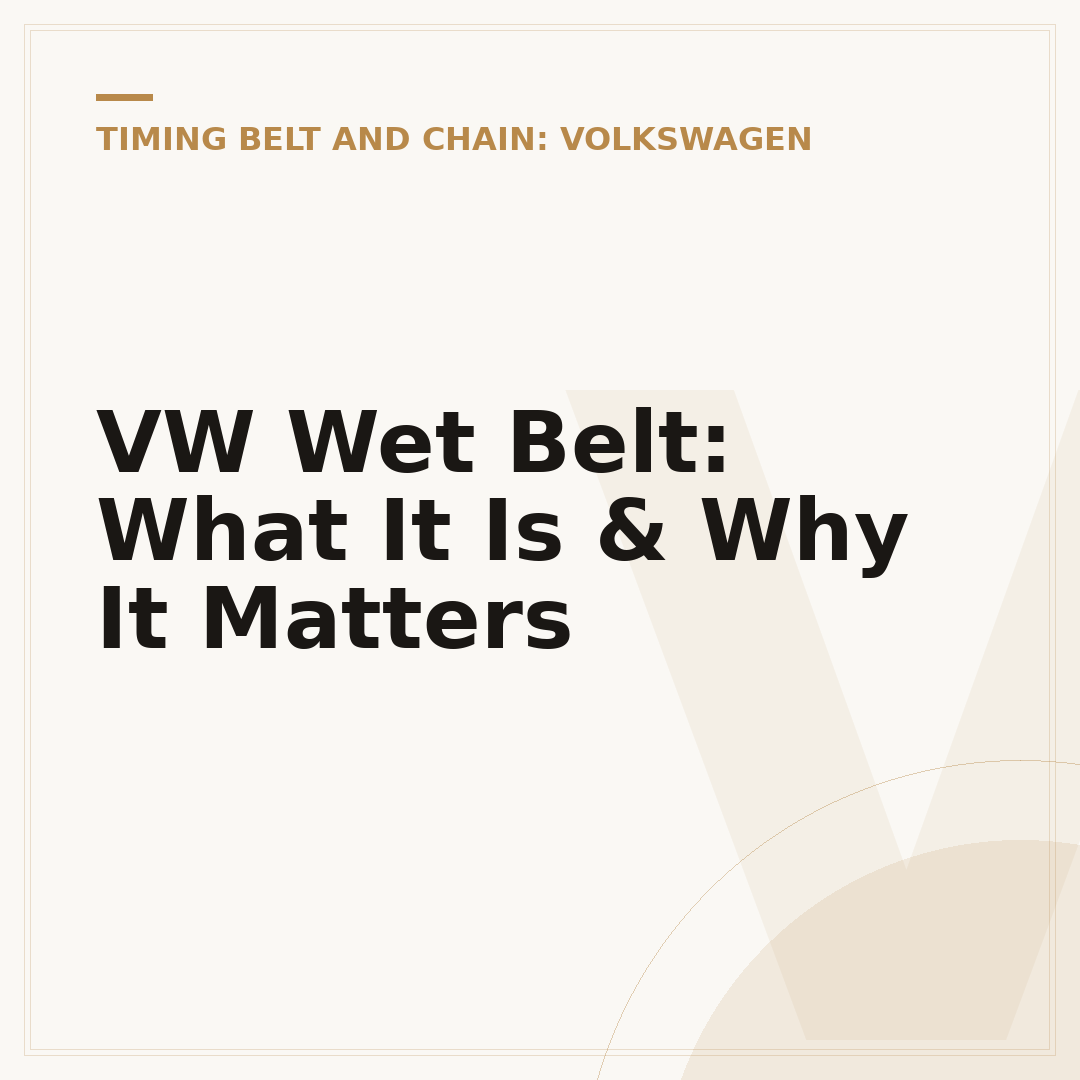 VW Wet Belt: What It Is & Why It Matters