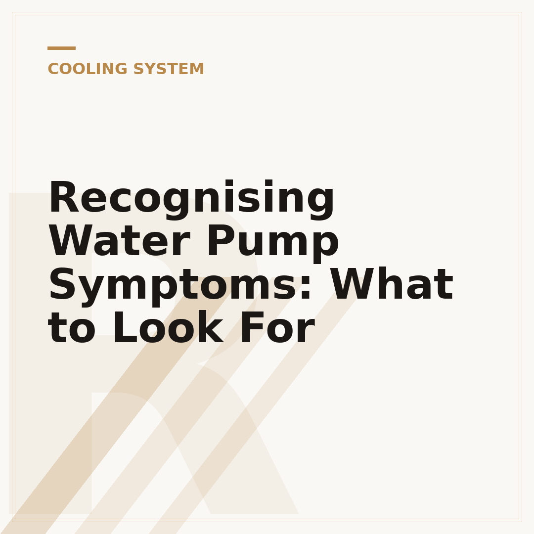 Recognising Water Pump Symptoms: What to Look For