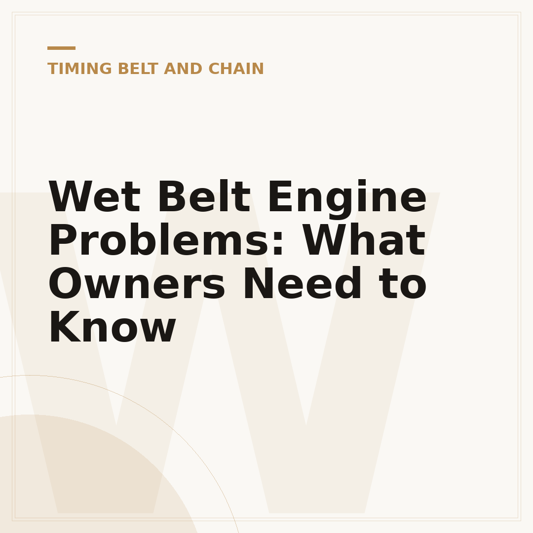 Wet Belt Engine Problems: What Owners Need to Know