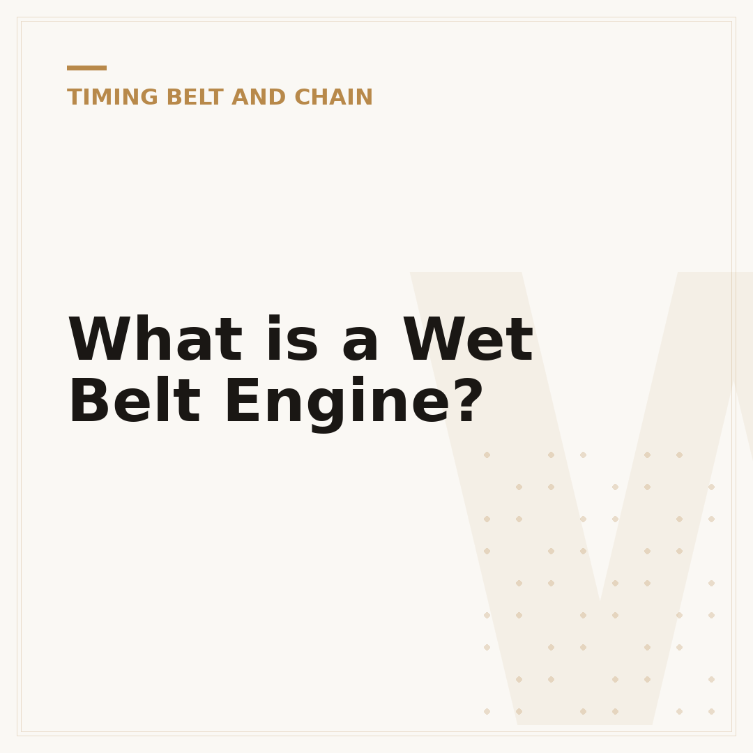 What is a Wet Belt Engine?