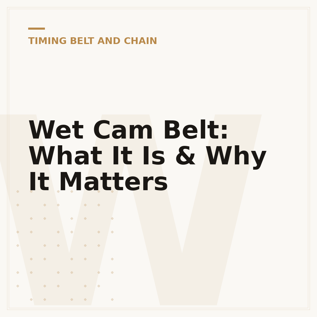 Wet Cam Belt: What It Is & Why It Matters