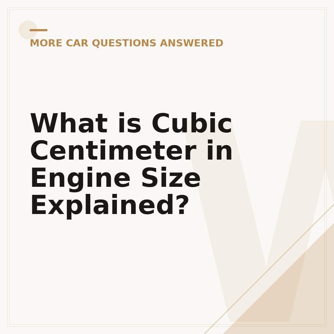 What is Cubic Centimeter in Engine Size Explained?
