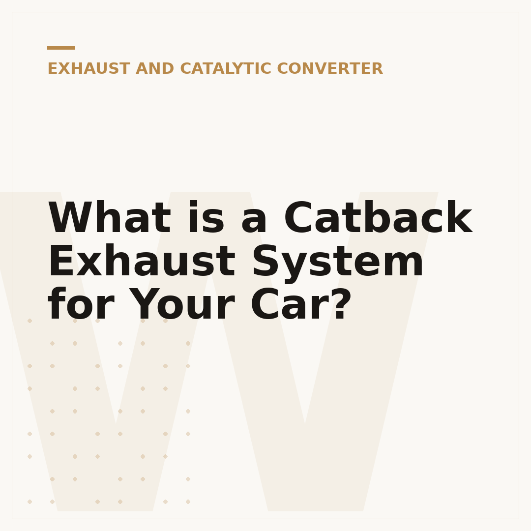 What is a Catback Exhaust System for Your Car?